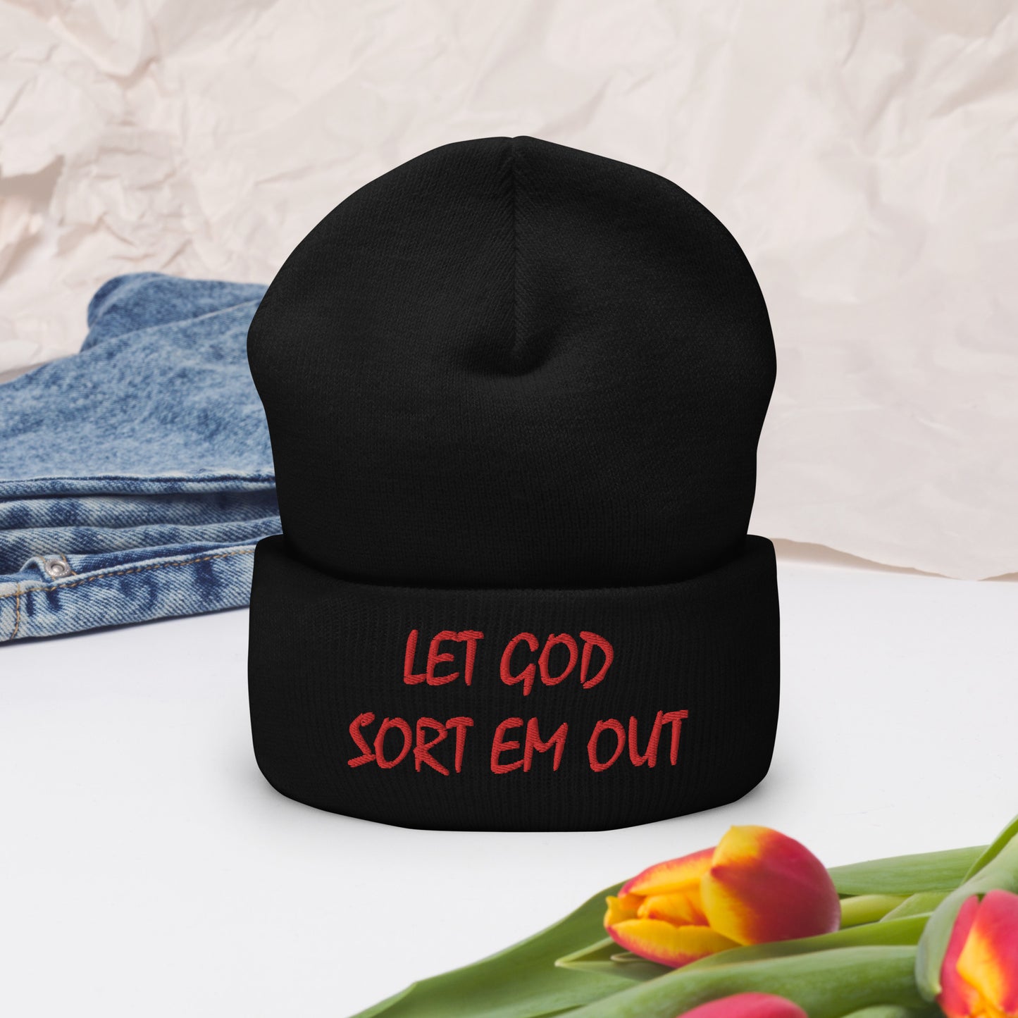 LET GOD Cuffed Beanie HAT