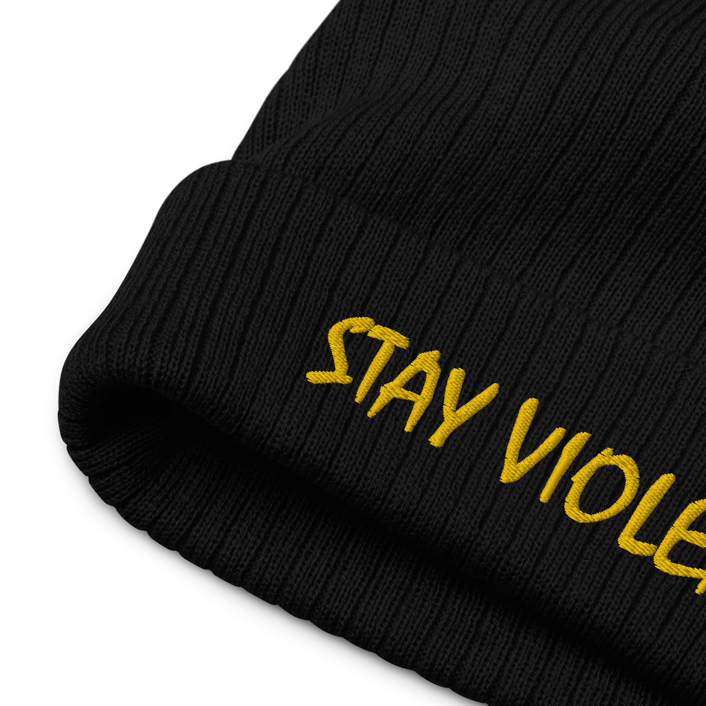 STAY VIOLENT Ribbed knit beanie HAT